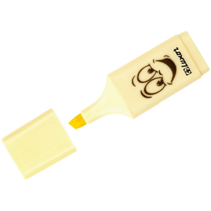 

Маркер текстовыделитель Luxor Eyeliter Pastel, 1.0-4.5 мм, пастельный желтый, 12 штук