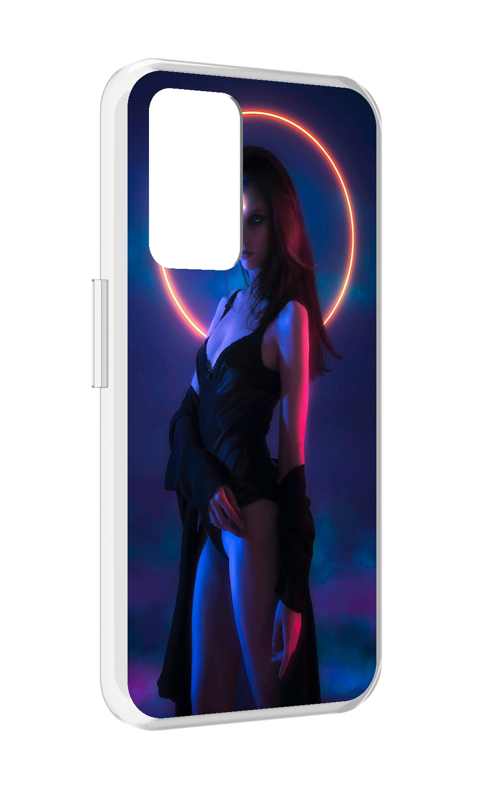 

Чехол MyPads девушка с неоновым кругом женский для Realme GT Neo3T, Прозрачный, Tocco
