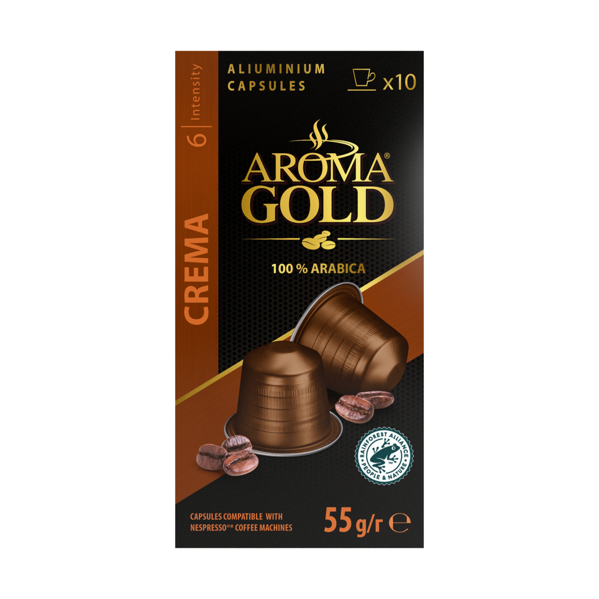 Кофе в капсулах Nespresso Aroma Gold Crema, 10 шт.