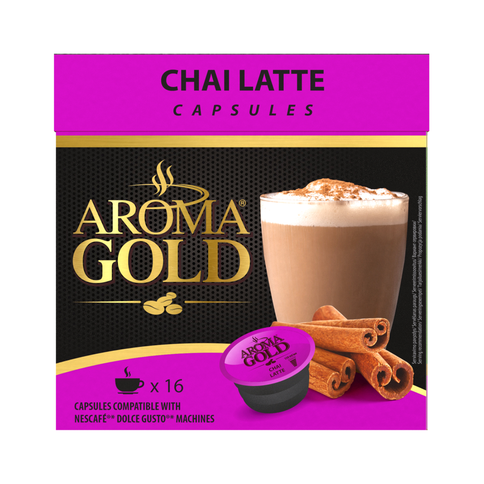 Напиток чайный Dolce Gusto Aroma Gold Chai Latte молоко-ваниль-корица, в капсулах, 16 шт.