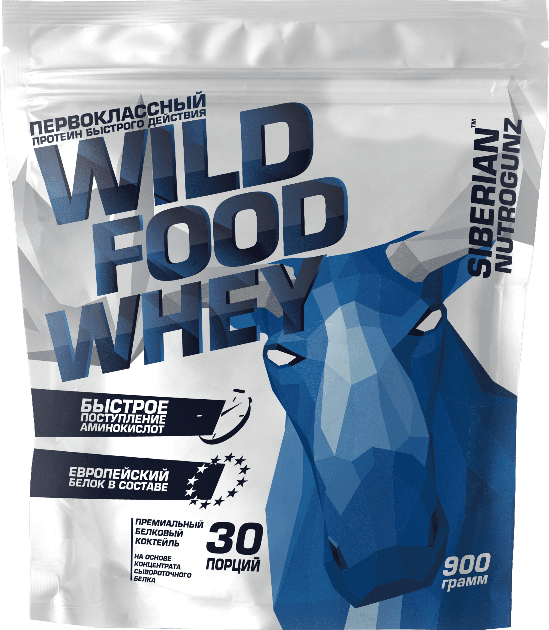 Протеин Siberian Nutrogunz wild food whey на основе сывороточного белка 