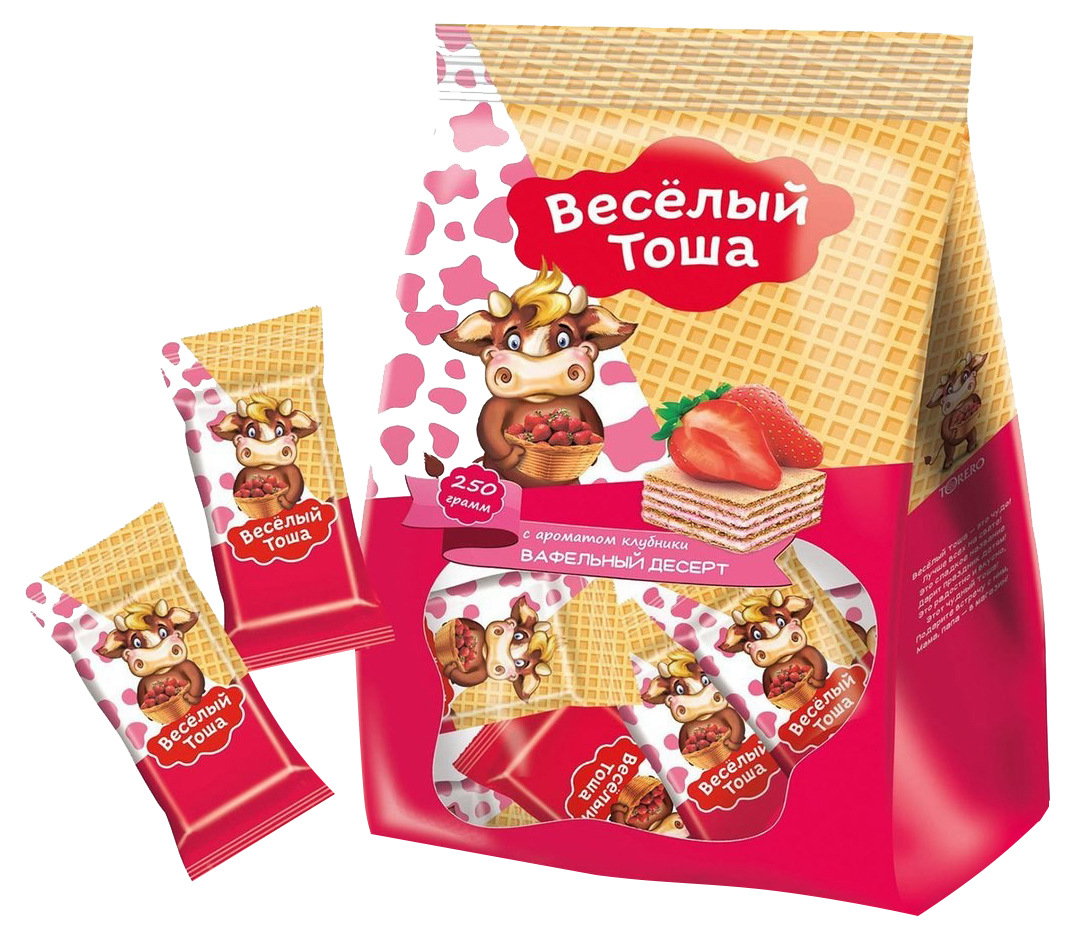 

Вафли Тореро Веселый Тоша Клубника 250 г