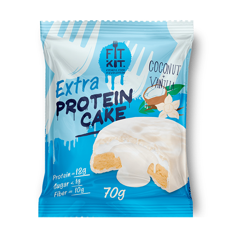 

FitKit FitKit Extra Protein Cake, 1 шт, вкус: кокос-ваниль (белая глазурь)