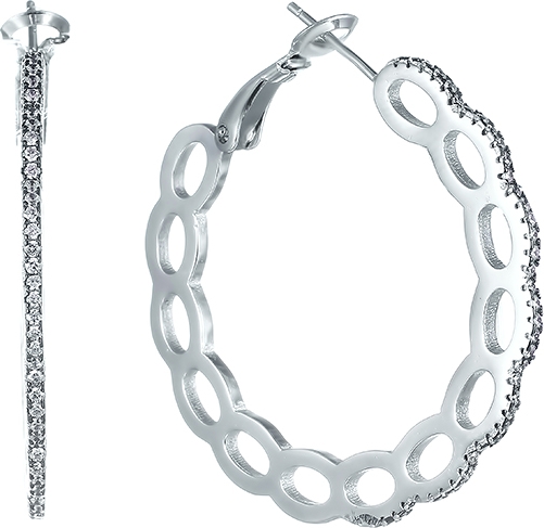 

Серьги женские из серебра Джей Ви ER0034, фианит, ER0034