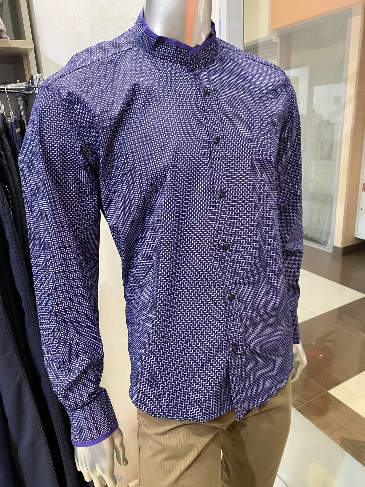 Рубашка мужская Stile Italiano 2018-639 фиолетовая M