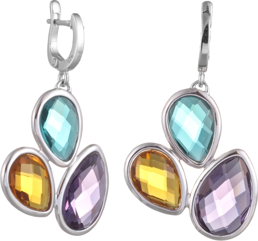 

Серьги женские из серебра Джей Ви EB3211, стекло, EB3211