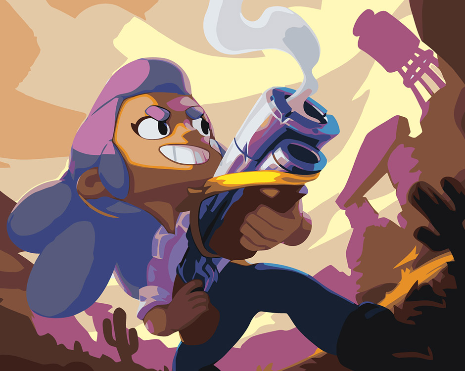 

Картина по номерам Цветное Brawl Stars Бравл Старс: герой Шелли