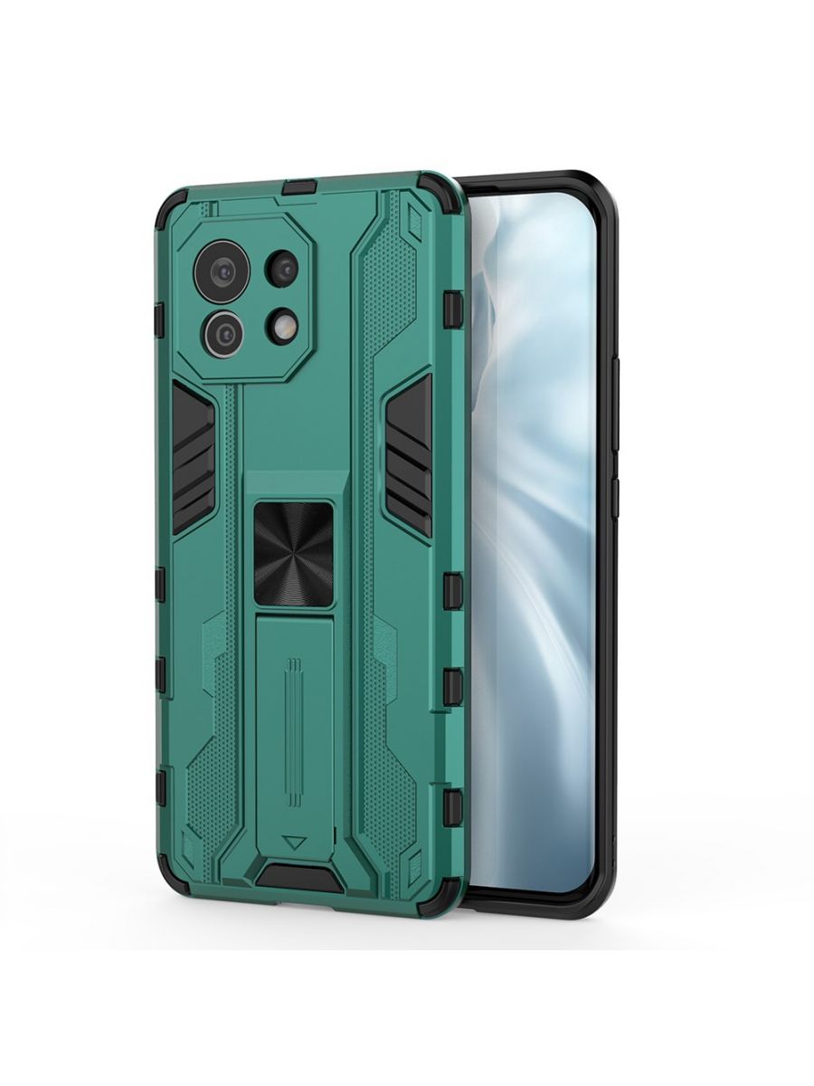 

Brodef Sonic Противоударный с подставкой чехол для Xiaomi Mi 11 Зеленый