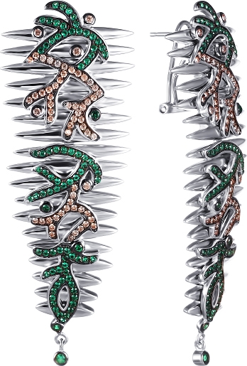 

Серьги женские из серебра Джей Ви SY-355837-E, фианит, SY-355837-E