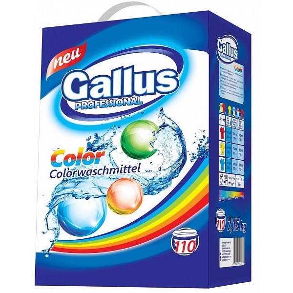 Стиральный порошок Gallus color для стирки цветных тканей, 110 стирок, 7,15 кг