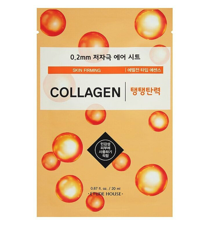 фото Маска для лица тканевая etude house 02 air mask collagen skin firming с коллагеном 20 мл