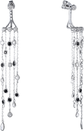 

Серьги женские из серебра Джей Ви SE-B0552B, фианит, SE-B0552B