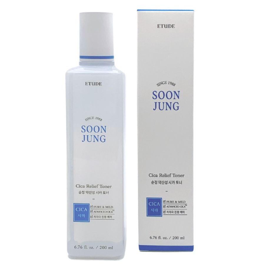 фото Слабокислотный тонер для лица etude soon jung cica relief toner, 200 мл