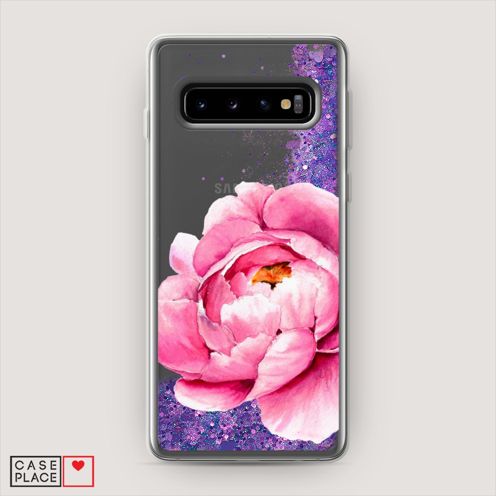 

Жидкий чехол с блестками "Прекрасный пион" на Samsung Galaxy S10 +, 27192-1