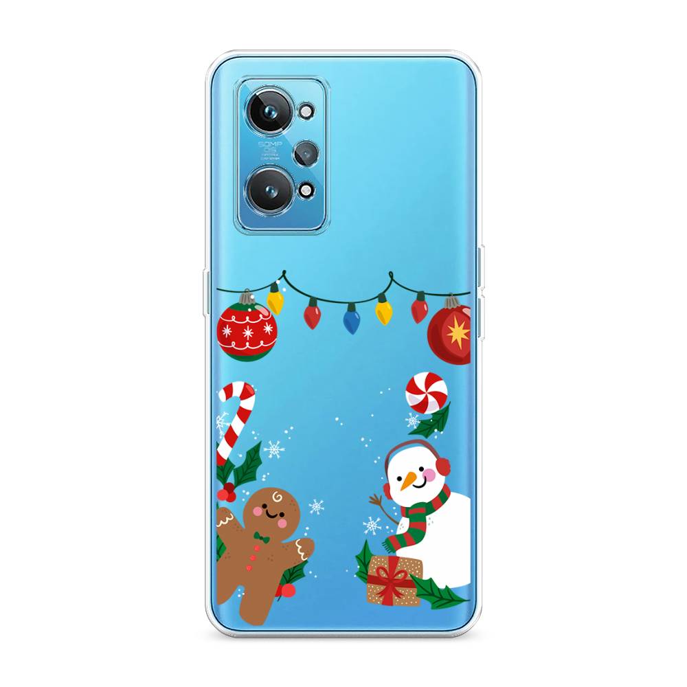 

Чехол на Realme GT 2 "Новогоднее настроение", Коричневый;красный;зеленый, 258550-5
