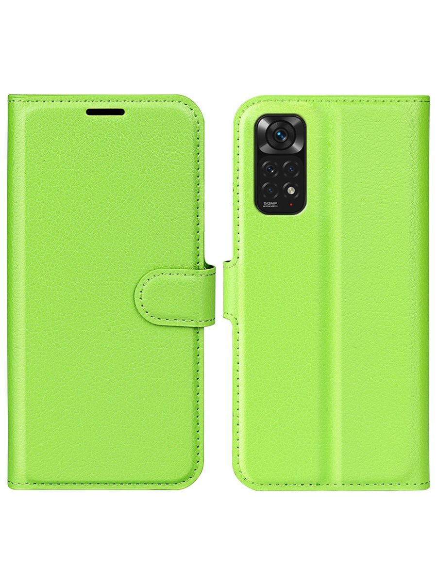 

Brodef Wallet Чехол книжка кошелек для Xiaomi Redmi Note 11/11S зеленый