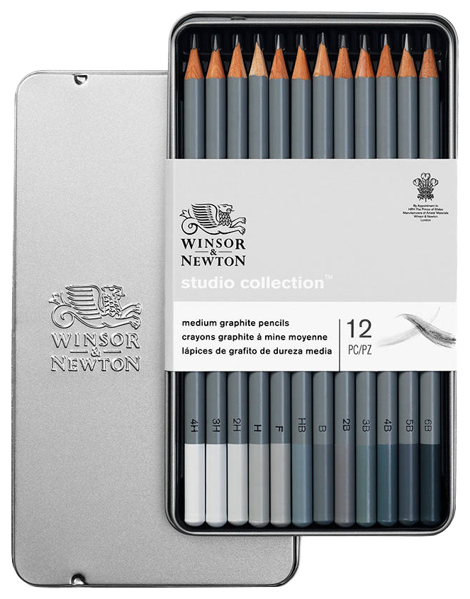 фото Набор карандашей чернографитных winsor & newton studio collection 12 шт в пенале winsor&newton