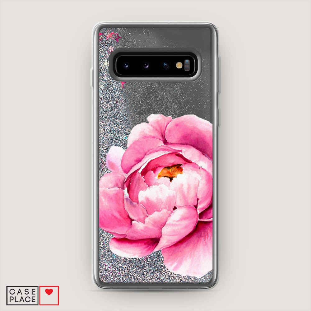 

Жидкий чехол с блестками "Прекрасный пион" на Samsung Galaxy S10 +, 27191-1