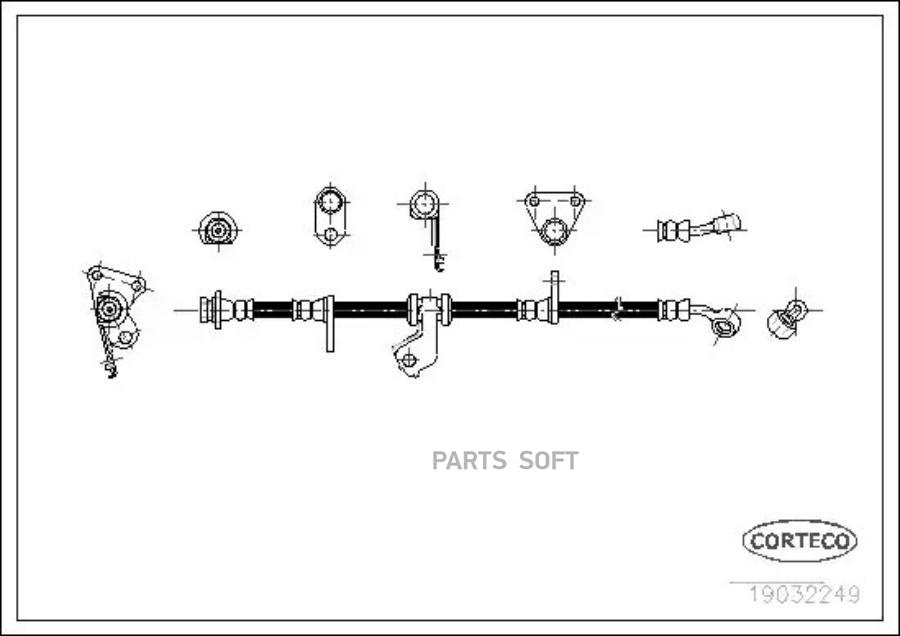 

19032249_шланг тормозной передний левый L=670 Honda Civic II/IV/V 87-95