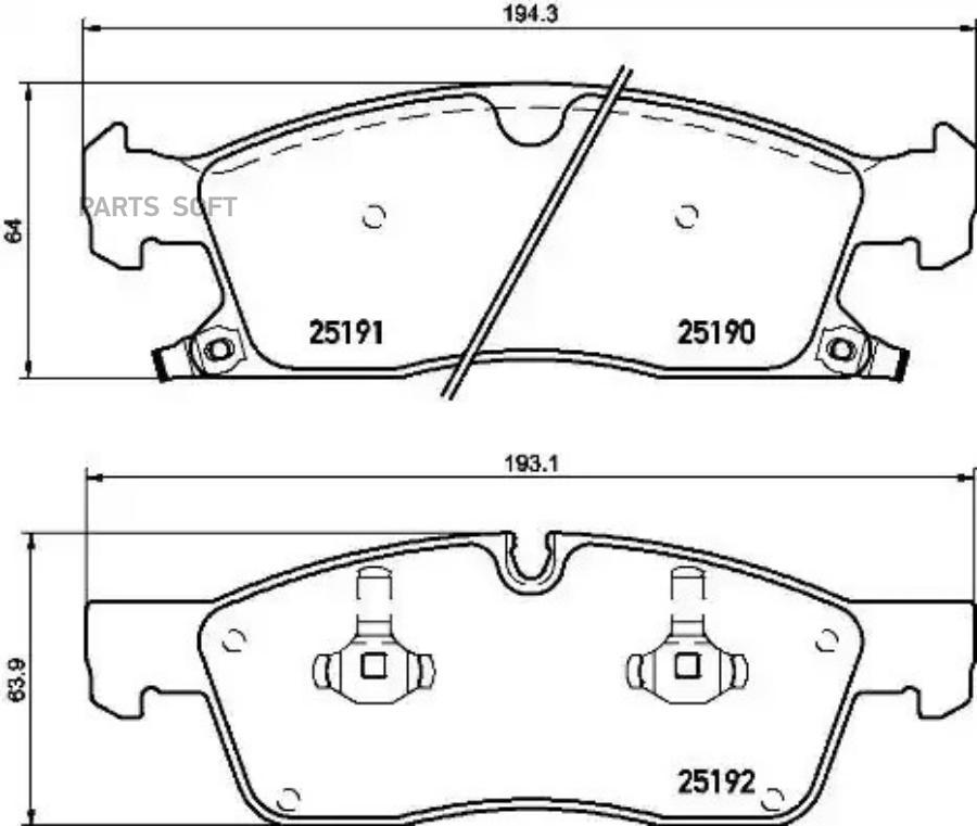 

Колодки дисковые п. Jeep Grand Cherokee III/IV 3.6 V6/5.7 V8 09> P37015