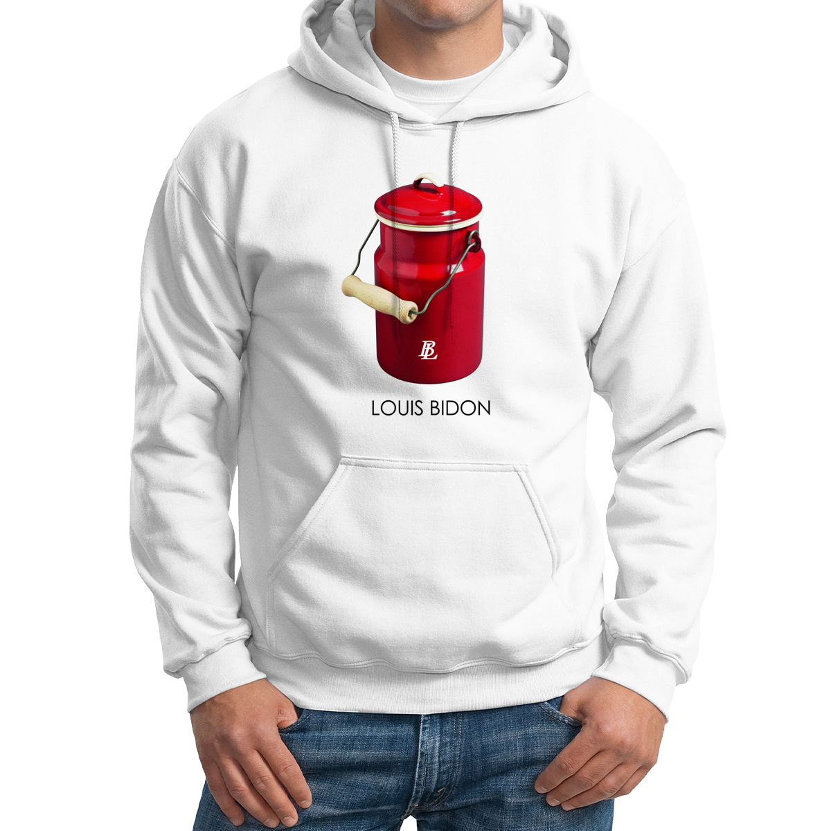 

Худи унисекс CoolPodarok Louis Bidon Луи Бидон белое 42 RU, Белый, 42M02522