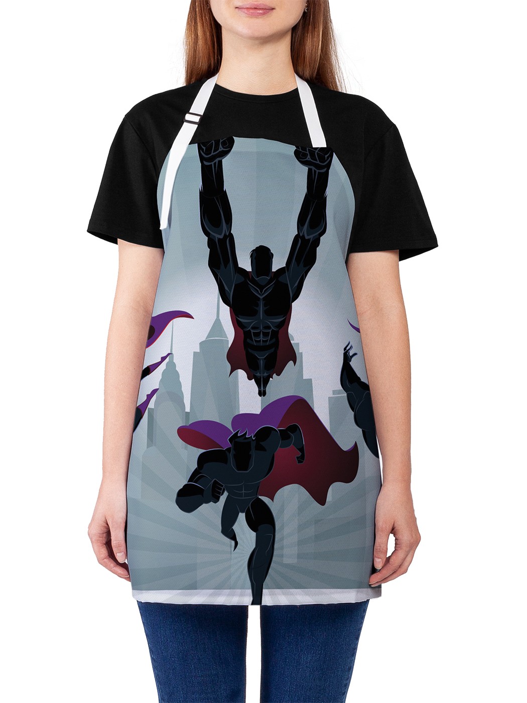 

Фартук женский JoyArty для готовки "Супергерои на страже", универсальный размер