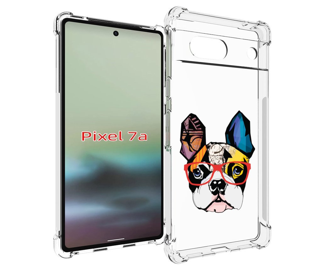 

Чехол MyPads Мопс-в-очках для Google Pixel 7A, Tocco