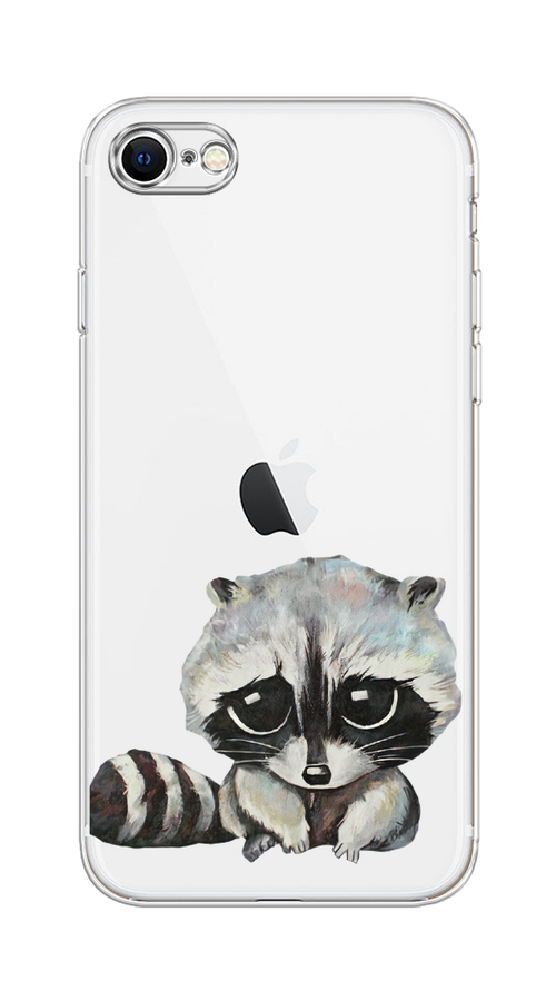 

Чехол на Apple iPhone 7/8/SE 2020/SE 2022 "Большеглазый енот", Серый;черный;прозрачный, 10650-1