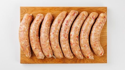 

Колбаски куриные ВкусВилл с сушеными томатами охлажденные +-970 г