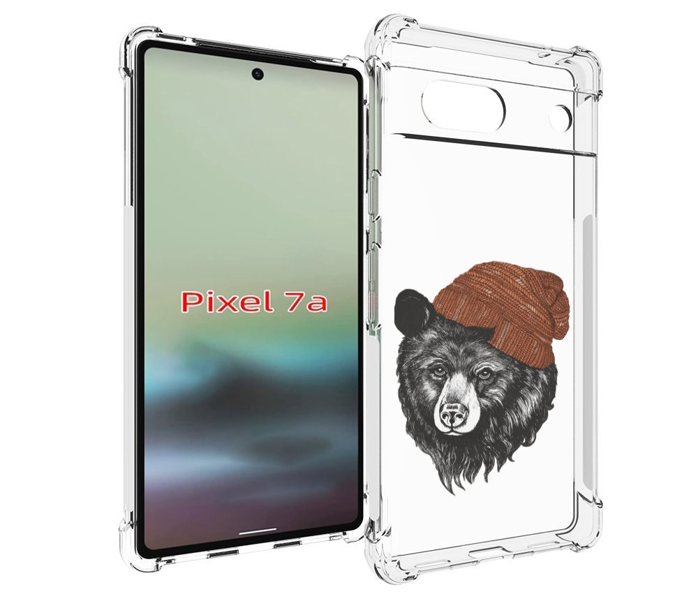 

Чехол MyPads Медведь в шапке 2 для Google Pixel 7A, Tocco