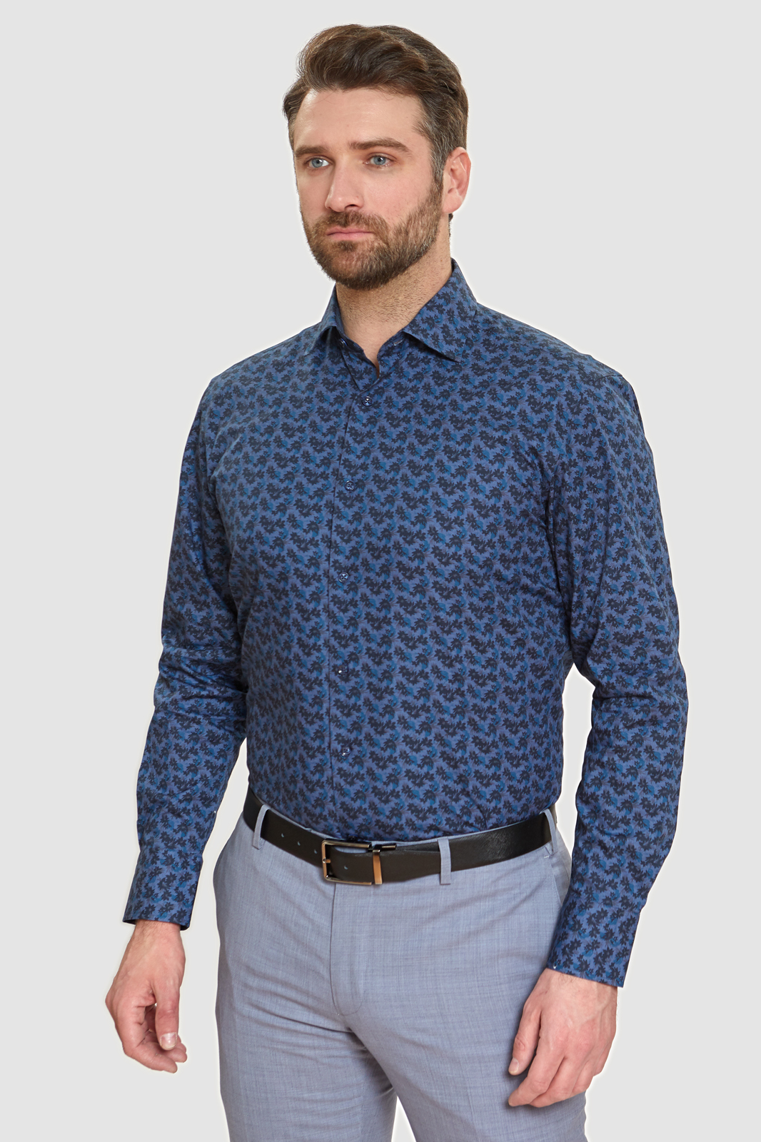 Рубашка мужская Kanzler 2S-408RL-1156-15 синяя 45
