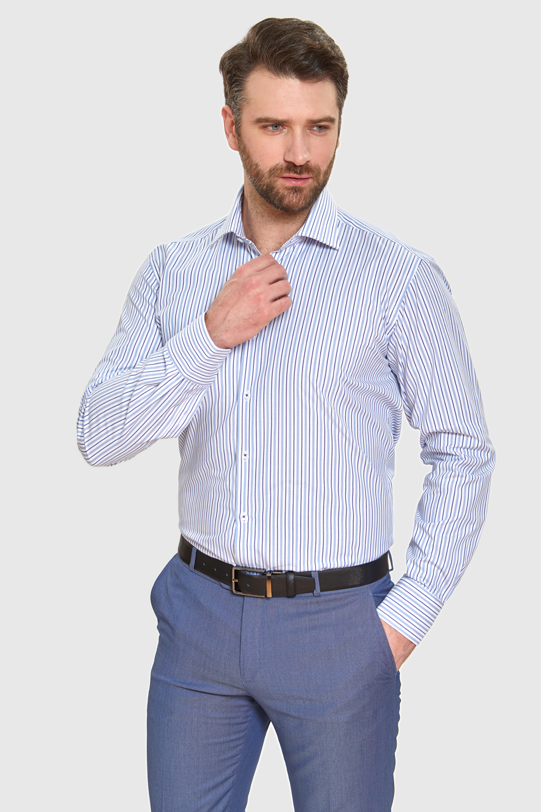 Рубашка мужская Kanzler 2S-401SL-1196-12 голубая 42