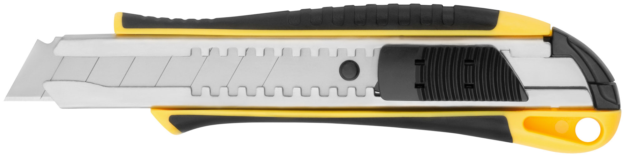 FIT IT  Нож технический 18 мм усиленный прорезиненный, 2-х сторонняя автофиксация