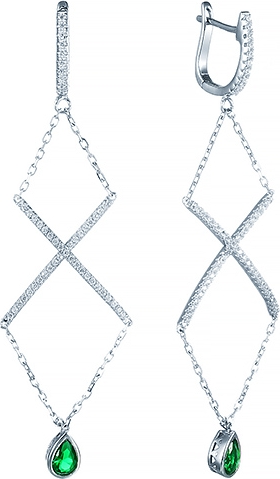 

Серьги женские из серебра Джей Ви E26746-H1, фианит, E26746-H1
