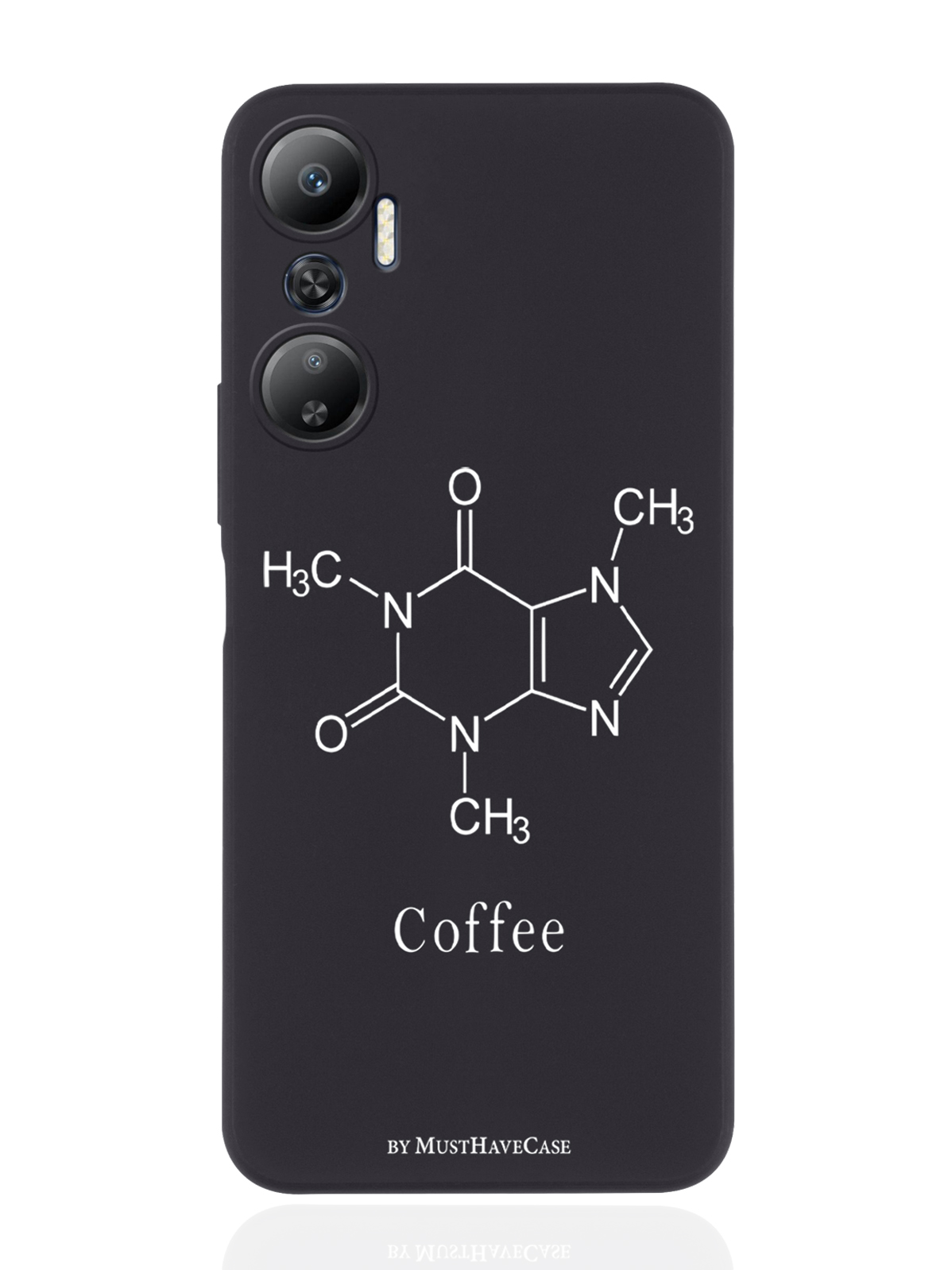 

Чехол MustHaveCase для Infinix Hot 20 Молекула кофе черный, Черный;белый
