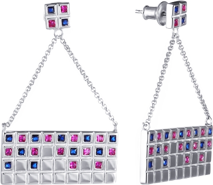 

Серьги женские из серебра Джей Ви SY-356139-E, фианит, SY-356139-E