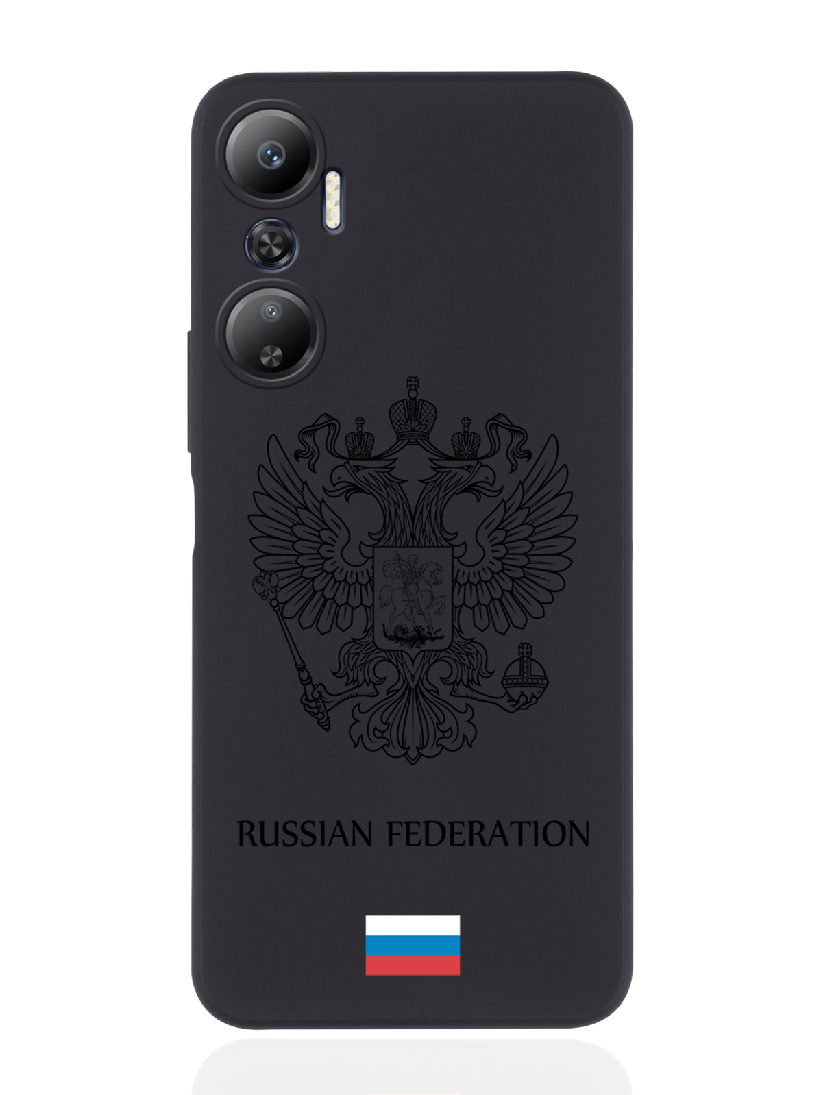 фото Чехол musthavecase для infinix hot 20 черный лаковый герб россия черный