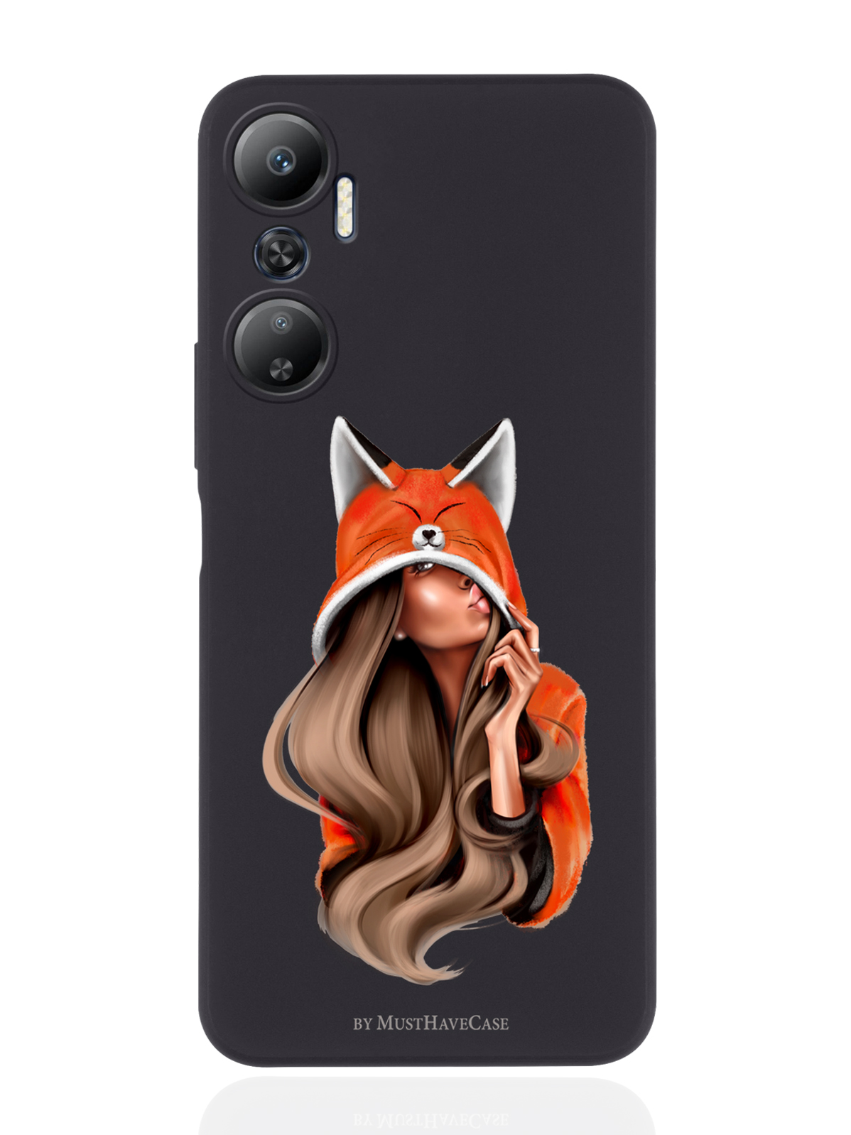 

Чехол MustHaveCase для Infinix Hot 20 Foxy Girl/Лисичка черный, Оранжевый;черный