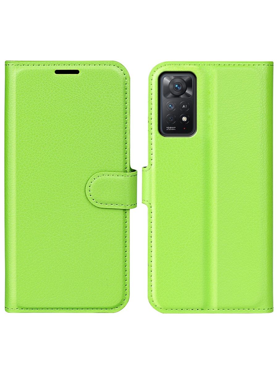 

Brodef Wallet Чехол книжка кошелек для Xiaomi Redmi Note 11 Pro зеленый
