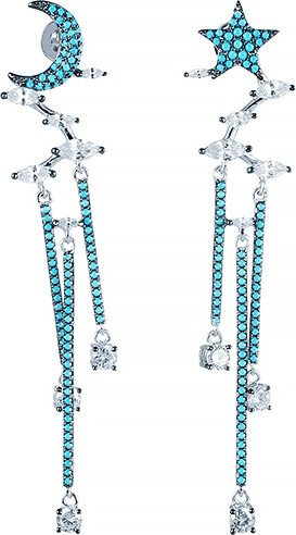 

Серьги женские из серебра Джей Ви E26794-H, фианит, E26794-H