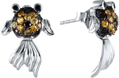 

Серьги женские из серебра Джей Ви E140013G, фианит, E140013G