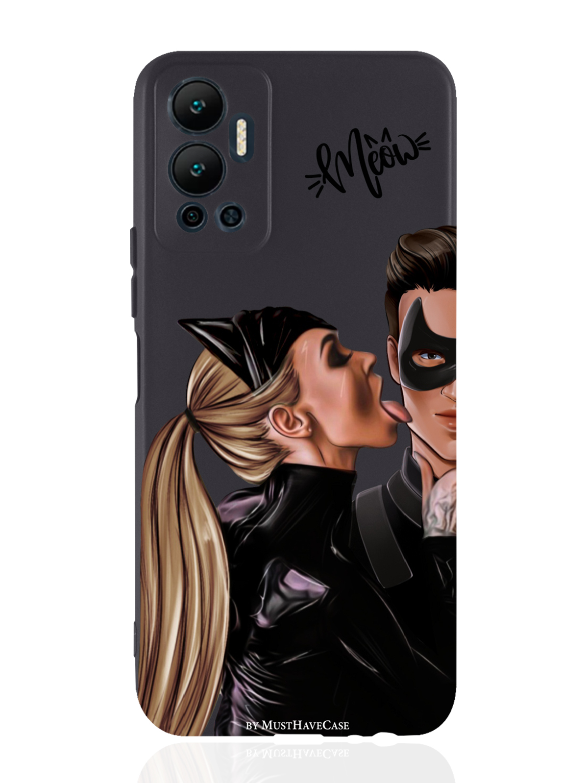 

Чехол MustHaveCase для Infinix Hot 12 (2022) Кошечка с парнем черный, Коричневый;черный