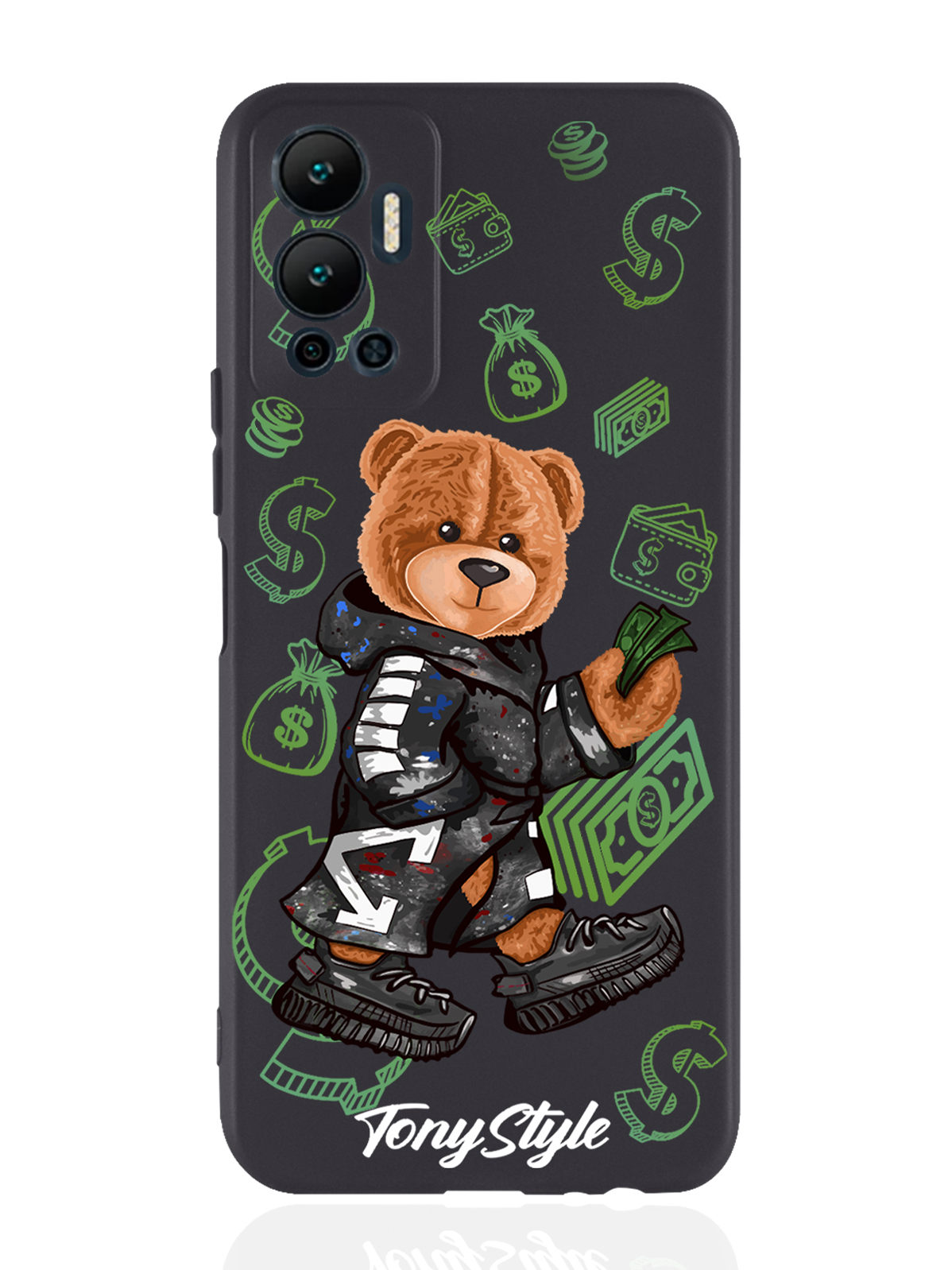 

Чехол Tony Style для Infinix Hot 12 (2022) Tony Style Деньги черный, Коричневый;черный;зеленый