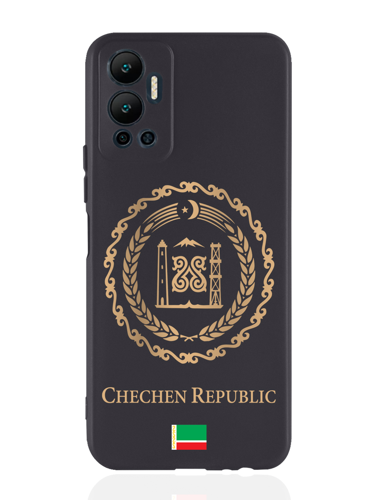 

Чехол SignumCase для Infinix Hot 12 (2022) Золотой Герб Чечни черный, Золотистый;черный