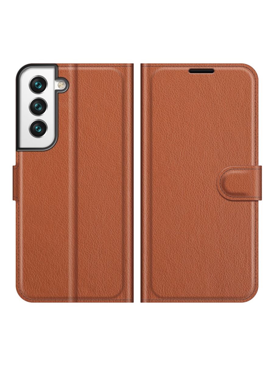 

Brodef Wallet Чехол книжка кошелек для Samsung Galaxy S22 коричневый