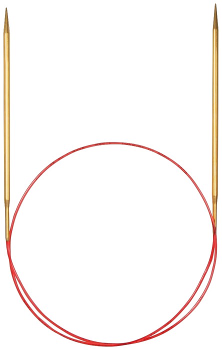 фото Спицы для вязания addi круговые с удлиненным кончиком, латунь, 6,5 мм, 80 см 775-7/6.5-80
