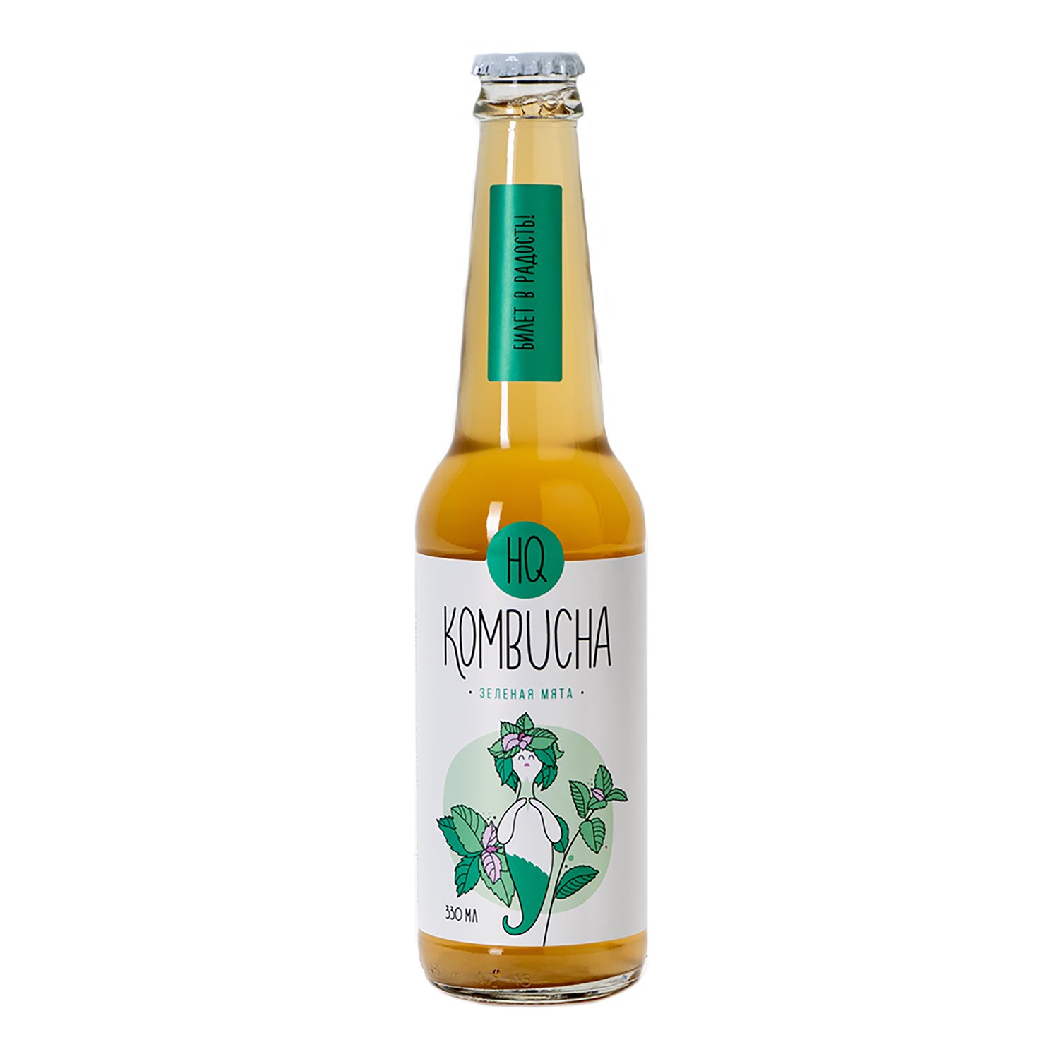 Напиток Hq Kombucha | зеленая мята, 330 мл