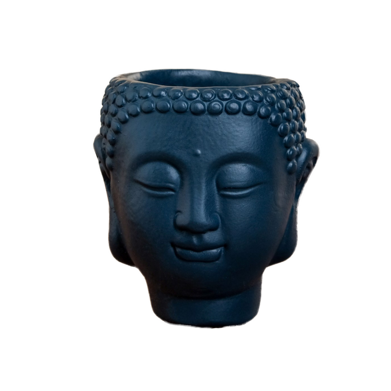 фото Кашпо "голова будды", тёмно синее, 13.5х11х12 см sima-land