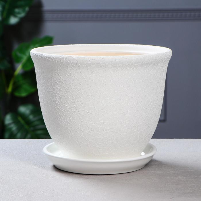 

Горшок для цветов "Глория", шёлк, белый, керамика, 4 л