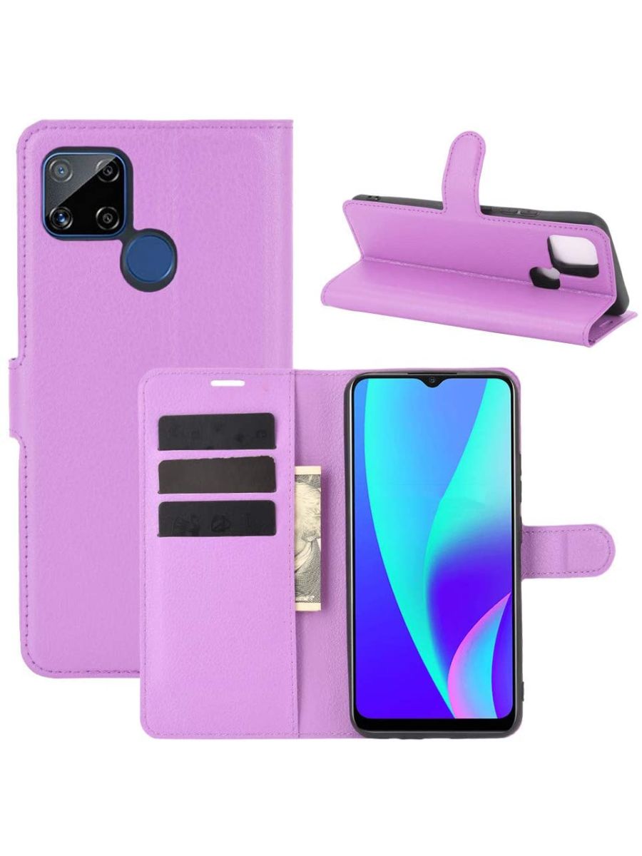 

Brodef Wallet Чехол книжка кошелек для Realme 7i/Realme C25s фиолетовый